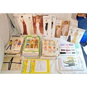 Huge Vintage Sewing Patterns Lot Vogue Vera Wang McCall’s Simlicity Butterick